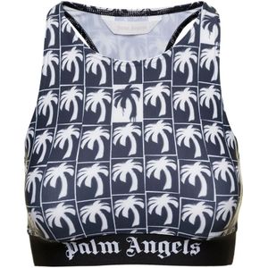 Palm Angels, Logo Sportbeha - Zwart Zwart, Dames, Maat:M