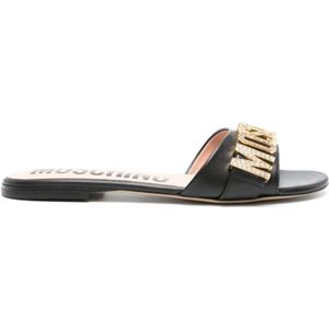 Moschino, Flip Flops Zwart, Dames, Maat:36 EU