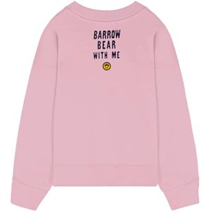 Barrow, Sweatshirts & Hoodies, Heren, Roze, S, Katoen, Katoenen Crewneck Sweatshirt met Teddy