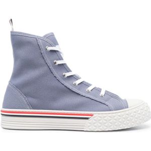 Thom Browne, Schoenen, Heren, Blauw, 42 EU, Blauwe RWB-Stripe High-Top Sneakers