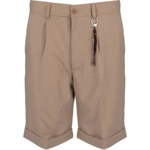 Xagon Man, Korte broeken, Heren, Beige, L, Polyester, Eenvoudige Shorts Rits Knoop Zakken Italië