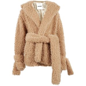 Darkpark, Jassen, Dames, Beige, M, Faux Fur Midi Coat