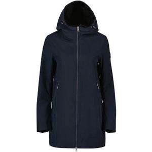 Colmar, Jassen, Dames, Blauw, XL, Polyester, Blauwe Waterdichte Softshell Jas met Capuchon