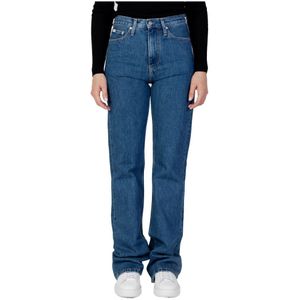 Calvin Klein Jeans, Jeans, Dames, Blauw, W28 L32, Katoen, Straight Jeans
