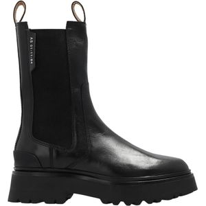 AllSaints, Amber leren enkellaarzen Zwart, Dames, Maat:39 EU