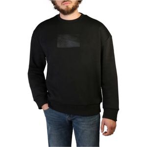 Calvin Klein, Sweatshirts & Hoodies, Heren, Zwart, S, Katoen, Heren Sweatshirt met Lange Mouwen
