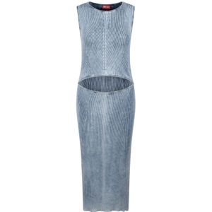 Diesel, Midi Kleedjes Blauw, Dames, Maat:M