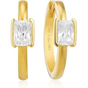 Sif Jakobs Jewellery, Goud vergulde Oorbellen met Emerald Cut Geel, Dames, Maat:ONE Size