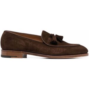 John Lobb, Donkerbruine Suède Mocassins Bruin, Heren, Maat:42 EU