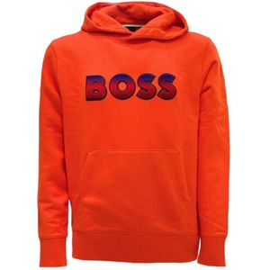 Boss, Stijlvolle Sweatshirt Oranje, Heren, Maat:XL