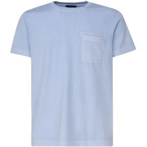 Fay, T-Shirts Blauw, Heren, Maat:XL