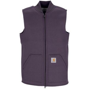 Carhartt Wip, Jassen, Heren, Paars, XL, Katoen, Mouwloos Vest Artisjok/Grijs Rits Sluiting