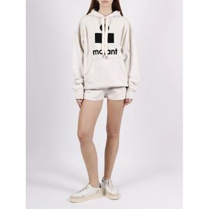 Isabel Marant Étoile, Sweatshirts & Hoodies, Dames, Grijs, 2Xs, Katoen, Ecru Felpa Sweatshirt