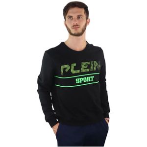 Plein Sport, Sweatshirts & Hoodies, Heren, Zwart, M, Katoen, Fips 211 Heren Sweatshirt