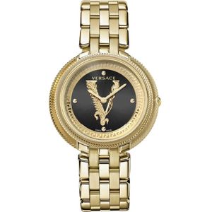 Versace, Accessoires, Dames, Geel, ONE Size, Thea Roestvrij Staal Gouden Horloge