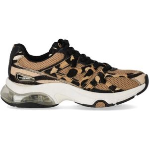 Michael Kors, Dierenprint Leren Sneaker Beige, Dames, Maat:37 EU