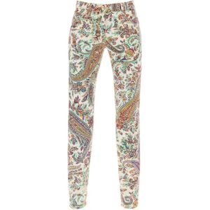 Etro, Broeken, Dames, Veelkleurig, W26, Katoen, Slim-fit Broeken