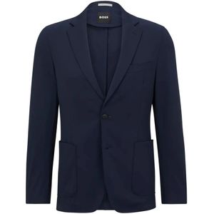 Hugo Boss, Jassen, Heren, Blauw, 3Xl, Elegante Klassieke Blazer met Knoopsluiting