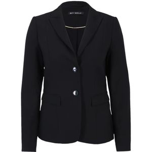 Betty Barclay, Jassen, Dames, Zwart, S, Leer, Getailleerde Blazer met Lange Mouwen