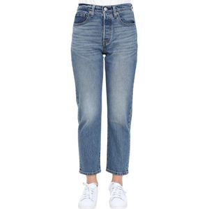 Levi's, Jeans, Dames, Blauw, W24, Denim, Premium 501® Straight Cut Jeans