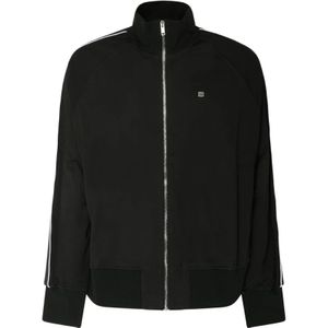 Givenchy, Sweatshirts & Hoodies, Heren, Zwart, L, Zwarte technische jersey track jas