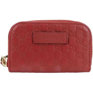 Gucci Vintage, Tweedehands leren portemonnees Rood, Dames, Maat:ONE Size