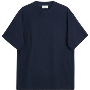 Soulland, Tops, unisex, Blauw, 2Xs/Xs, Katoen, Relaxed-fit Boucle Jersey T-shirt