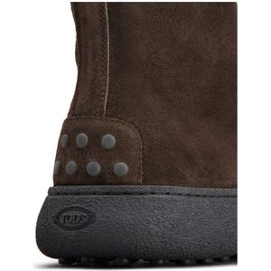 Tod's, Schoenen, Heren, Bruin, 41 EU, Leer, Bruin Leren Veterschoenen