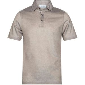 Gran Sasso, Tops, Heren, Beige, L, Bruine Polo Shirt