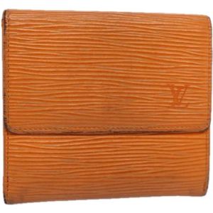 Louis Vuitton Vintage, Pre-owned, Dames, Oranje, ONE Size, Leer, Tweedehands leren portemonnees