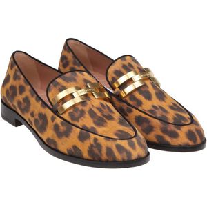 Aquazzura, Schoenen, Dames, Bruin, 39 EU, Suède, Gespikkelde Suède Loafers met Logogesp