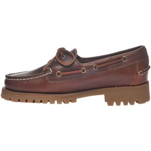 Sebago, Schoenen, Dames, Bruin, 40 EU, Leer, Bruine Platte Mocassins voor Vrouwen