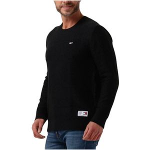 Tommy Jeans, Truien, Heren, Zwart, S, Heren Truien & Vesten Tjm Regular Structured Sweater