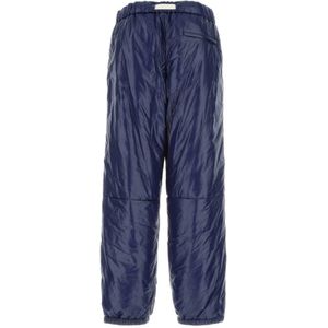 Jil Sander, Broeken, Heren, Blauw, L, Nylon, Blauwe nylon joggers, Stijlvol model