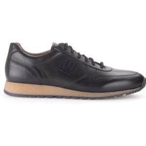 Gabor, Schoenen, Dames, Zwart, 43 EU, Leer, Zwarte Leren Sneaker Stijlvol Comfort