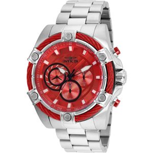 Invicta Watches, Accessoires, Heren, Grijs, ONE Size, Bolt 25514 Heren Quartz Horloge - Rode Wijzerplaat
