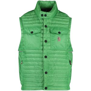 Moncler, Jassen, Heren, Groen, XL, Stijlvolle Puffer Vest voor Mannen