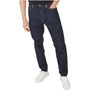 Edwin, Jeans, Heren, Blauw, W30, Katoen, Losse taps toelopende Kurabo -jeans