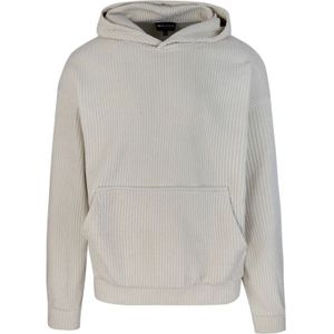 Emporio Armani, Sweatshirts & Hoodies, Heren, Wit, S, Polyester, Witte Hoodie Sweatshirt Fluweel Geribbeld