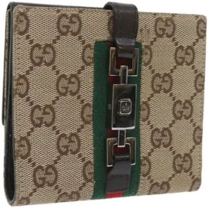 Gucci Vintage, Pre-owned Canvas wallets Beige, Dames, Maat:ONE Size