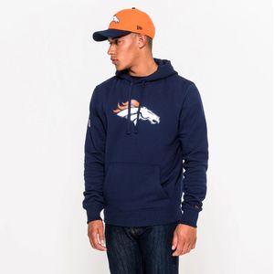 New Era, Sweatshirts & Hoodies, Heren, Blauw, XS, Katoen, Denver Broncos Team Logo Fleece