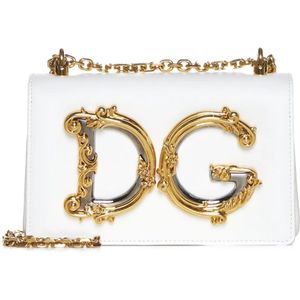 Dolce & Gabbana, Tassen, Dames, Wit, ONE Size, Witte tassen met DG-logo