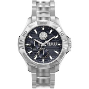 Versus Versace, Dtla Roestvrij Stalen Horloge Blauwe Wijzerplaat Grijs, Heren, Maat:ONE Size