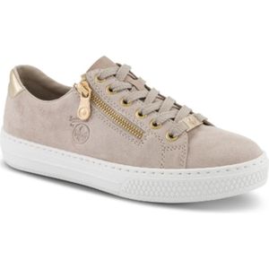 Rieker, Schoenen, Dames, Beige, 39 EU, Suède, Beige Rits Sluiting Stijlvolle Sneakers