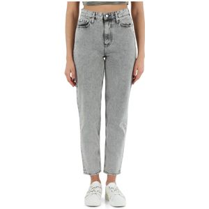 Calvin Klein Jeans, Hoge taille Mom Fit Jeans Grijs, Dames, Maat:W25