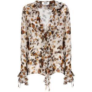 Msgm, Blouses Beige, Dames, Maat:XS