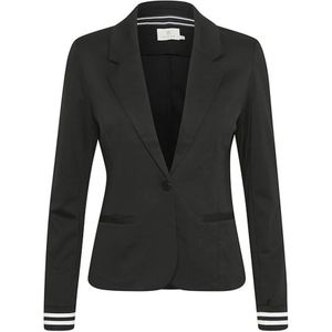 Kaffe, Gestreepte Blazer met Sportieve Touch Zwart, Dames, Maat:M