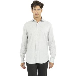 Xacus, Italiaans Medium Kraag Flanellen Overhemd Grijs, Heren, Maat:XL