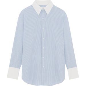 Saint Laurent, Blouses & Shirts, Dames, Blauw, M, Katoen, Casual Shirts