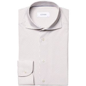Eton, Slimfit Bedrukt Overhemd voor Heren Wit, Heren, Maat:L